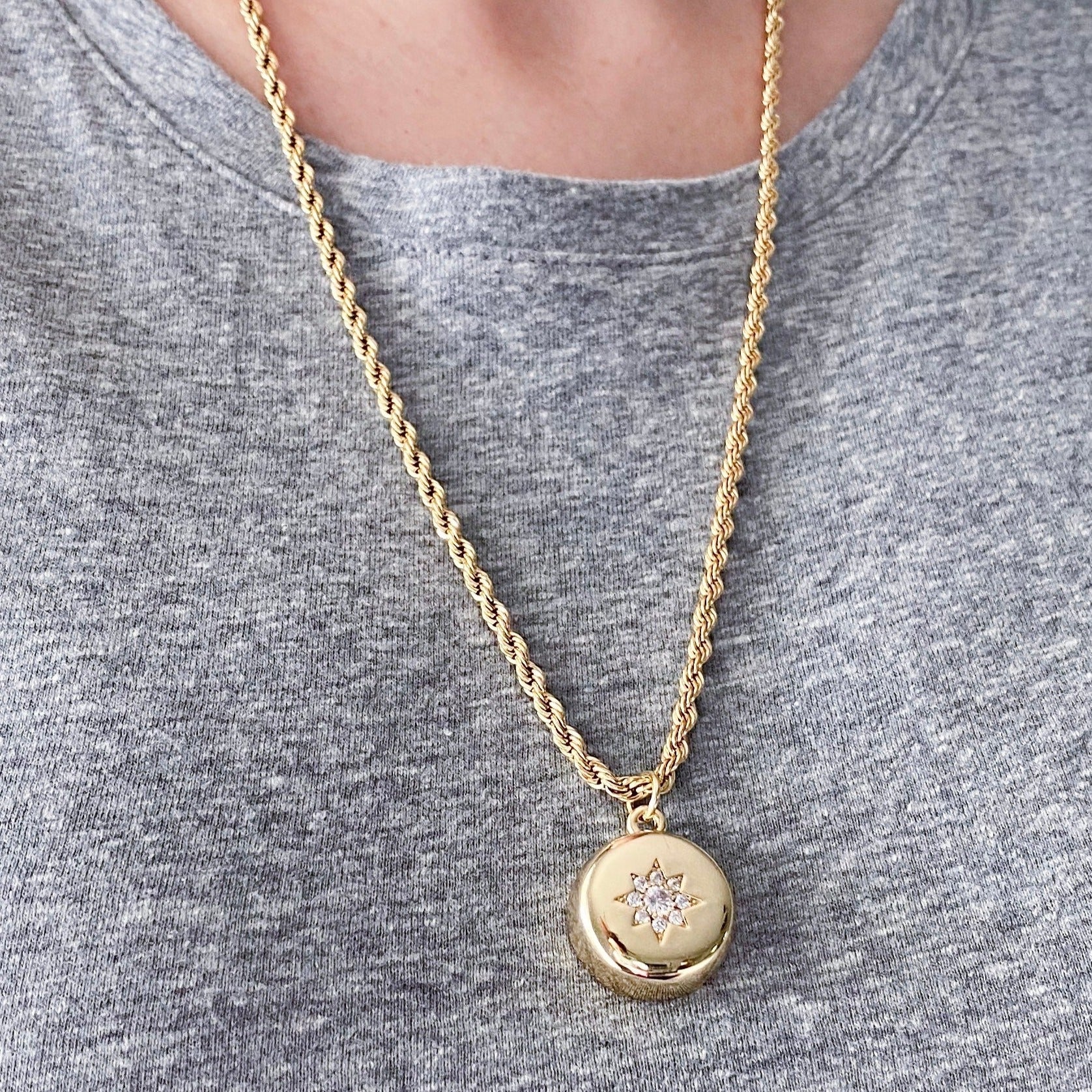 Embedded Star Necklace - Sterling Silver - Image 2